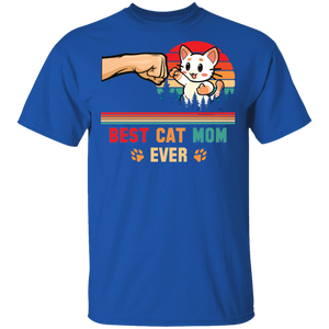 Vintage Best Cat Mom Ever Fist Bump With Bandana G500 5.3 oz. T-Shirt