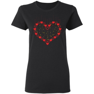 Lots Of Hearts Valentines Day G500L Ladies' 5.3 oz. T-Shirt