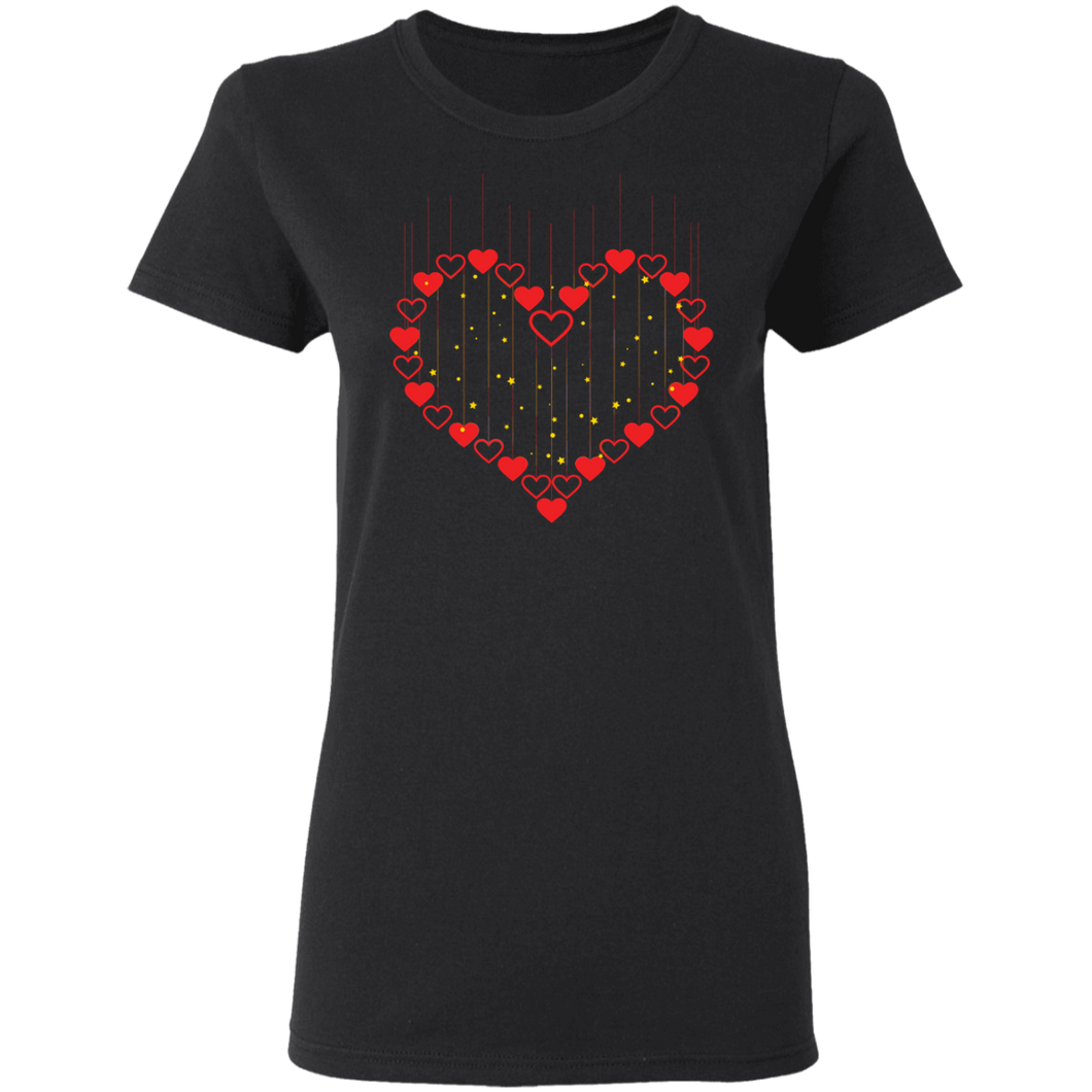 Lots Of Hearts Valentines Day G500L Ladies' 5.3 oz. T-Shirt