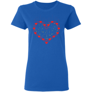 Lots Of Hearts Valentines Day G500L Ladies' 5.3 oz. T-Shirt