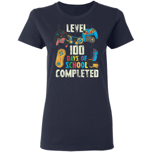 Level 100 Days Of School Completed Video Gamer for Boys G500L Ladies' 5.3 oz. T-Shirt