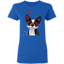 Load image into Gallery viewer, Funny Cute Dog Valentine Heart American Boston Terrier G500L Ladies&#39; 5.3 oz. T-Shirt
