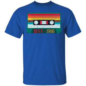 Vintage Best Of 1980 40 Years Old Birthday Cassette G500 5.3 oz. T-Shirt