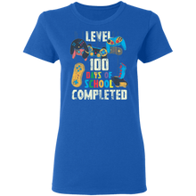 Load image into Gallery viewer, Level 100 Days Of School Completed Video Gamer for Boys G500L Ladies&#39; 5.3 oz. T-Shirt
