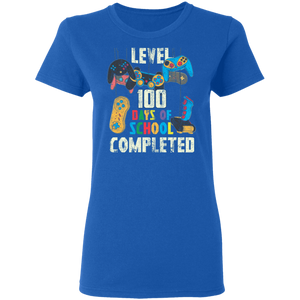 Level 100 Days Of School Completed Video Gamer for Boys G500L Ladies' 5.3 oz. T-Shirt