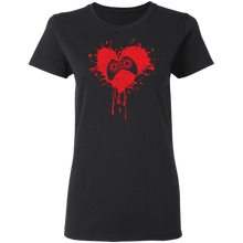 Load image into Gallery viewer, Gamer Heart Valentines Day Video Games Gift G500L Ladies&#39; 5.3 oz. T-Shirt
