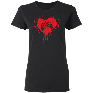 Gamer Heart Valentines Day Video Games Gift G500L Ladies' 5.3 oz. T-Shirt