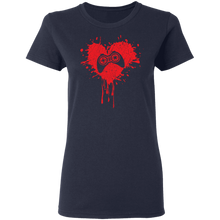 Load image into Gallery viewer, Gamer Heart Valentines Day Video Games Gift G500L Ladies&#39; 5.3 oz. T-Shirt
