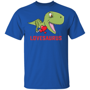 Valentines Day Dinosaur T Rex Boys Valentine Kids Lovesaurus G500 5.3 oz. T-Shirt