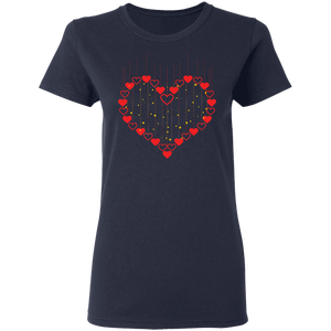 Lots Of Hearts Valentines Day G500L Ladies' 5.3 oz. T-Shirt