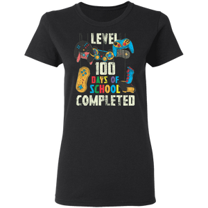 Level 100 Days Of School Completed Video Gamer for Boys G500L Ladies' 5.3 oz. T-Shirt