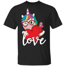 Load image into Gallery viewer, Unicorn Love Heart Valentine&#39;s Day Women Girl G500 5.3 oz. T-Shirt
