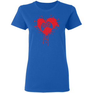 Gamer Heart Valentines Day Video Games Gift G500L Ladies' 5.3 oz. T-Shirt