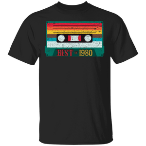 Vintage Best Of 1980 40 Years Old Birthday Cassette G500 5.3 oz. T-Shirt