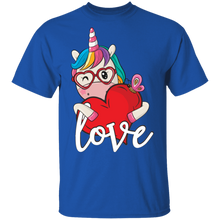 Load image into Gallery viewer, Unicorn Love Heart Valentine&#39;s Day Women Girl G500 5.3 oz. T-Shirt
