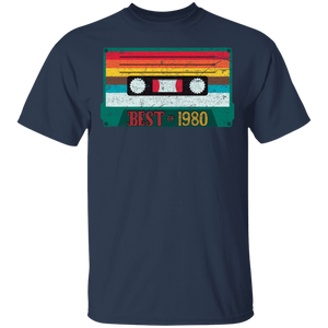 Vintage Best Of 1980 40 Years Old Birthday Cassette G500 5.3 oz. T-Shirt