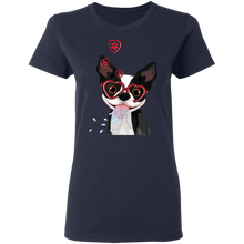 Load image into Gallery viewer, Funny Cute Dog Valentine Heart American Boston Terrier G500L Ladies&#39; 5.3 oz. T-Shirt
