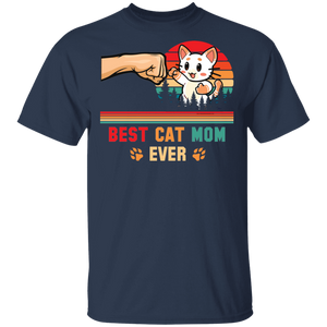 Vintage Best Cat Mom Ever Fist Bump With Bandana G500 5.3 oz. T-Shirt