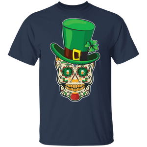 Saint Patricks Day of Dead Sugar Skull Lucky G500 5.3 oz. T-Shirt